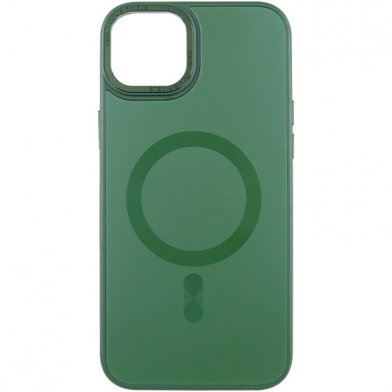 Чохол TPU+Glass Sapphire Midnight Open Camera with MagSafe для Apple iPhone 15 Plus (6.7"), Зелений / Forest green