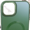 Чохол TPU+Glass Sapphire Midnight Open Camera with MagSafe для Apple iPhone 15 Plus (6.7"), Зелений / Forest green