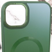 Чохол TPU+Glass Sapphire Midnight Open Camera with MagSafe для Apple iPhone 15 Plus (6.7"), Зелений / Forest green