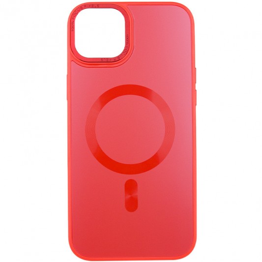 Чехол TPU+Glass Sapphire Midnight Open Camera with MagSafe для Apple iPhone 15 Plus (6.7") Красный / Red