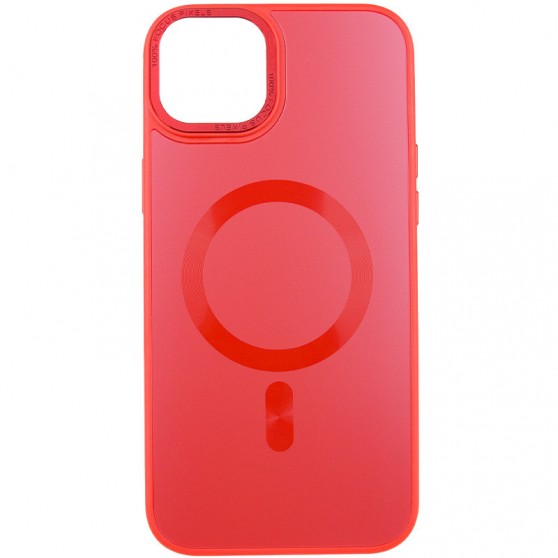 Чехол TPU+Glass Sapphire Midnight Open Camera with MagSafe для Apple iPhone 15 Plus (6.7") Красный / Red
