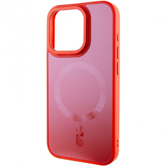 Чехол TPU+Glass Sapphire Midnight Open Camera with MagSafe для Apple iPhone 15 Pro (6.1") Красный / Red - изображение 2