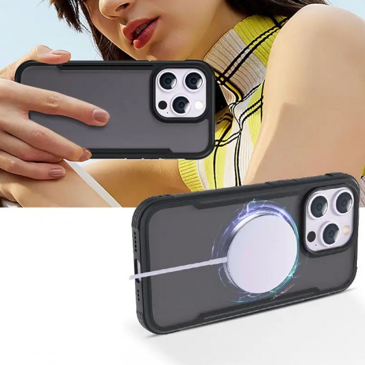 TPU+PC чохол Defense Matte для Apple iPhone 15 Pro (6.1") Чорний - зображення 2 
