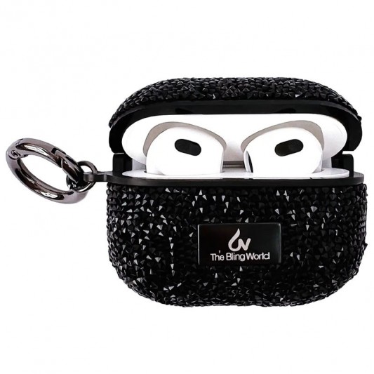 TPU чехол Bling World Rock Diamond для наушников AirPods Pro / Airpods Pro 2 Черный - изображение 1