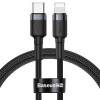 Шнур для Айфона Baseus Cafule Type-C to Lightning PD 20W (1m) (CATLKLF), Gray / Black
