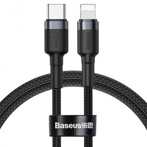Дата кабель Baseus Cafule Type-C to Lightning PD 18W (1m) (CATLKLF) Gray / Black Дата кабель Baseus Cafule Type-C to Lightning PD 18W (1m) (CATLKLF) Gray / Black