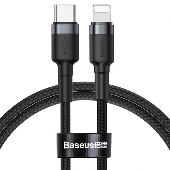 Шнур для Айфона Baseus Cafule Type-C to Lightning PD 20W (1m) (CATLKLF), Gray / Black