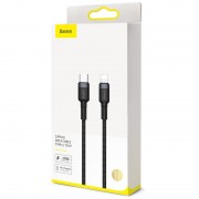 Шнур для айфона Baseus Cafule Type-C to Lightning PD 20W (1m) (CATLKLF), Сірий / Чорний