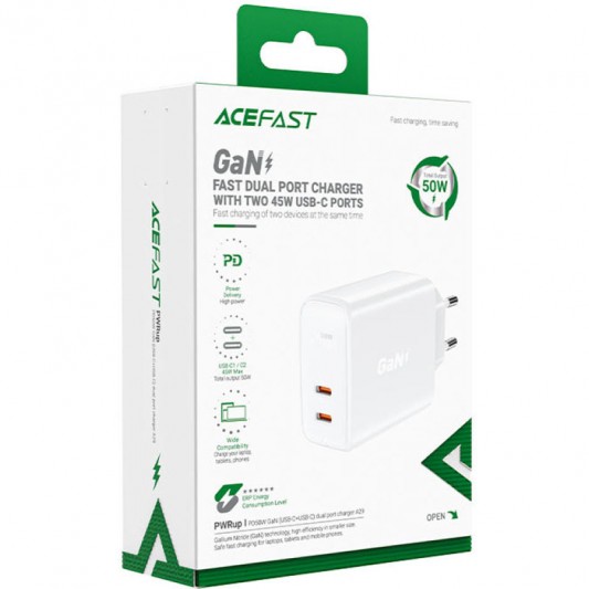 СЗУ Acefast A29 PD50W GaN (2USB-C) White - изображение 2