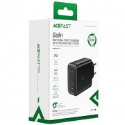Зарядное устройство Acefast A29 PD45W GaN (USB-C+USB-C) dual port, Black