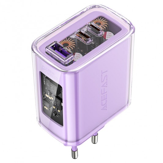 СЗУ Acefast A45 Exploration series PD65W GaN (1USB-A/2C) Purple alfalfa - изображение 2