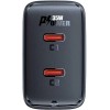 Зарядний пристрій Acefast A49 PD35W GaN (USB-C+USB-C) dual port, Black