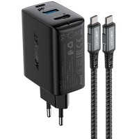 Блок питания Acefast A17 PD65W GaN (1USB-A/1C/1HDMI) + кабель Type-C to Type-C Black