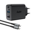 СЗУ Acefast A17 PD65W GaN (1USB-A/1C/1HDMI) + кабель Type-C to Type-C Black