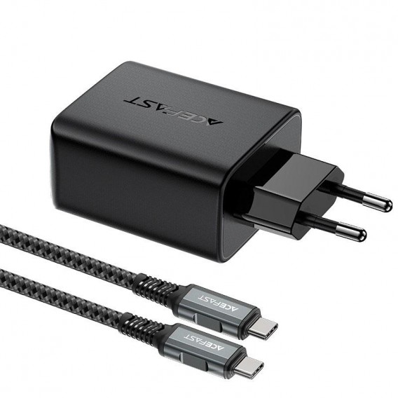 СЗУ Acefast A17 PD65W GaN (1USB-A/1C/1HDMI) + кабель Type-C to Type-C Black