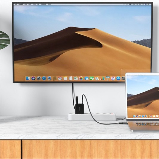 СЗУ Acefast A17 PD65W GaN (1USB-A/1C/1HDMI) + кабель Type-C to Type-C Black - изображение 3