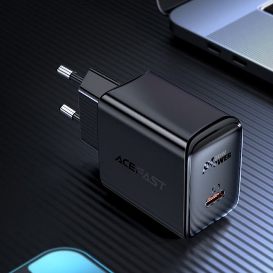 СЗУ Acefast A21 PD30W GaN (1USB-C) Black - изображение 1