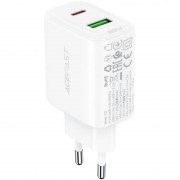 Зарядное устройство Acefast A25 PD20W (USB-C+USB-A) dual port, White