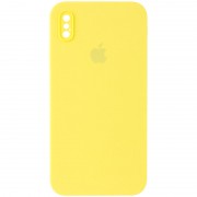 Чехол Silicone Case Square Full Camera Protective (AA) для Apple iPhone XS Max (6.5") Желтый / Yellow