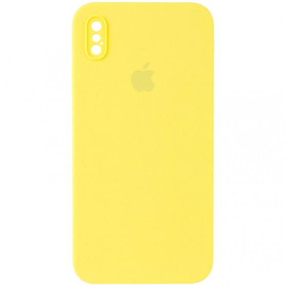 Чехол Silicone Case Square Full Camera Protective (AA) для Apple iPhone XS Max (6.5") Желтый / Yellow