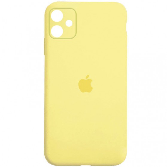 Чехол Silicone Case Square Full Camera Protective (AA) для Apple iPhone 11 (6.1") Желтый / Yellow