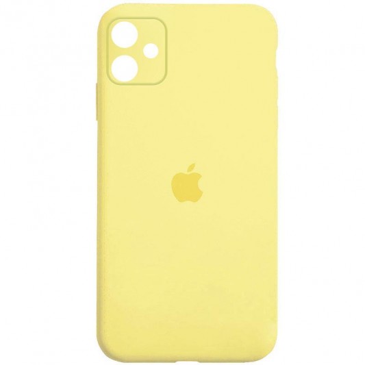 Чехол Silicone Case Square Full Camera Protective (AA) для Apple iPhone 11 (6.1") Желтый / Yellow