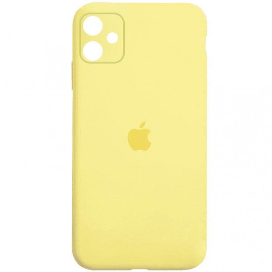 Чехол Silicone Case Square Full Camera Protective (AA) для Apple iPhone 11 (6.1") Желтый / Yellow