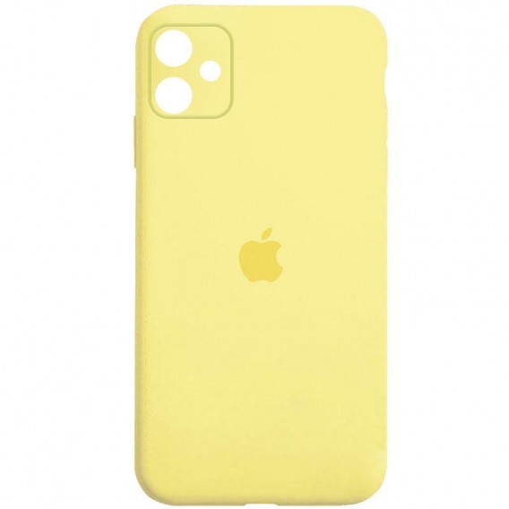 Чохол Silicone Case Square Full Camera Protective (AA) Apple iPhone 11 (6.1"), Жовтий / Yellow