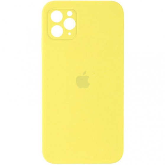Чехол Silicone Case Square Full Camera Protective (AA) для Apple iPhone 11 Pro Max (6.5") Желтый / Yellow
