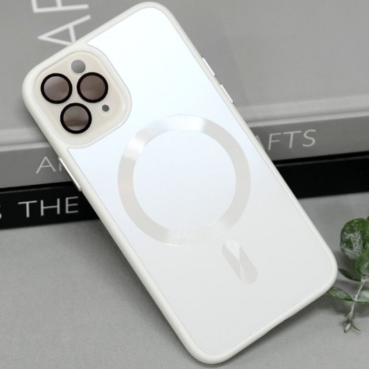 Чехол TPU+Glass Sapphire Midnight with MagSafe для Apple iPhone 13 Pro Max (6.7"), Белый / White - изображение 2
