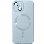 Чохол TPU+Glass Sapphire Midnight with MagSafe для Apple iPhone 14 (6.1") Блакитний / Blue