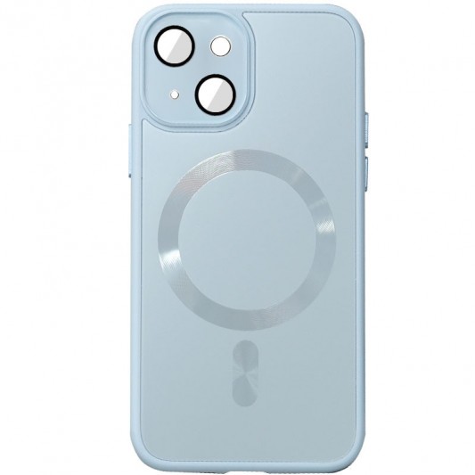 Чохол TPU+Glass Sapphire Midnight with MagSafe для Apple iPhone 14 (6.1") Блакитний / Blue