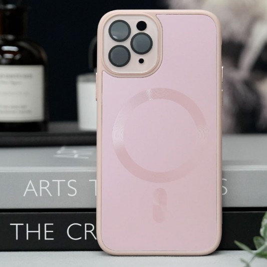 Чохол TPU+Glass Sapphire Midnight with MagSafe для Apple iPhone 14 Pro Max (6.7") Рожевий / Pink Sand - зображення 1 