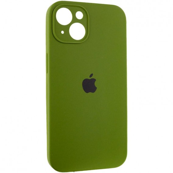 Чохол Silicone Case Full Camera Protective (AA) для Apple iPhone 15 (6.1") Зелений / Dark Olive