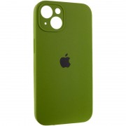 Чехол Silicone Case Full Camera Protective (AA) для Apple iPhone 15 (6.1"), Зеленый / Dark Olive