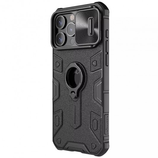 TPU+PC чехол Nillkin CamShield Armor (шторка на камеру) для Apple iPhone 15 Pro Max (6.7") Черный - изображение 1