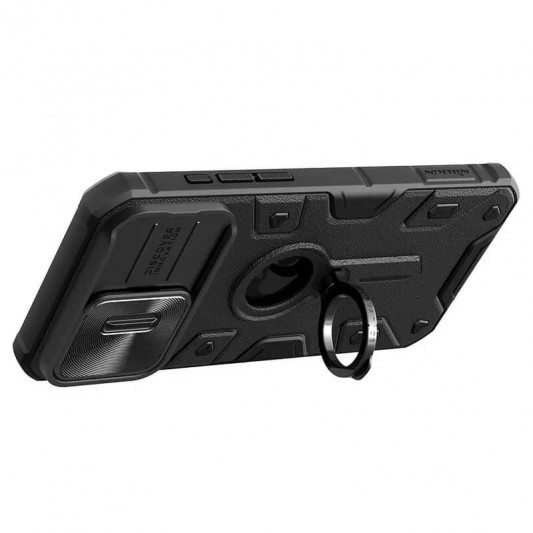 TPU+PC чехол Nillkin CamShield Armor (шторка на камеру) для Apple iPhone 15 Pro Max (6.7") Черный - изображение 4