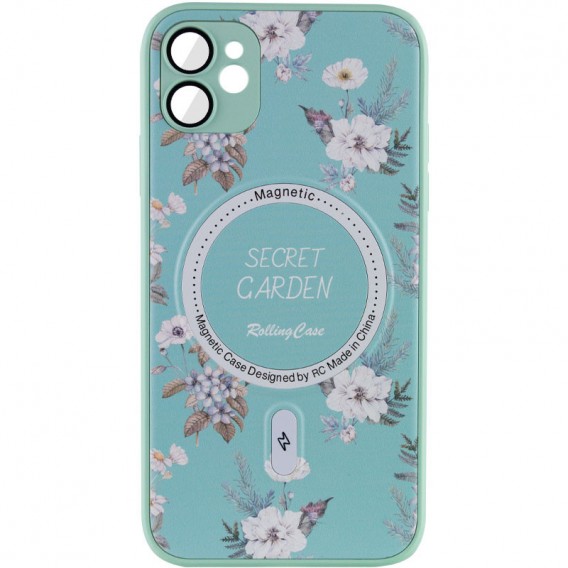 TPU+PC чохол Secret Garden with MagSafe для Apple iPhone 12 (6.1"), Mint