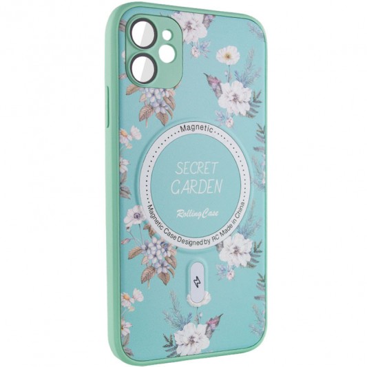 TPU+PC чехол Secret Garden with MagSafe для Apple iPhone 12 (6.1") Mint - изображение 1