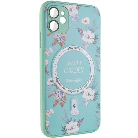 TPU+PC чохол Secret Garden with MagSafe для Apple iPhone 12 (6.1"), Mint
