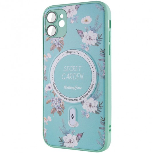 TPU+PC чехол Secret Garden with MagSafe для Apple iPhone 12 (6.1") Mint - изображение 2