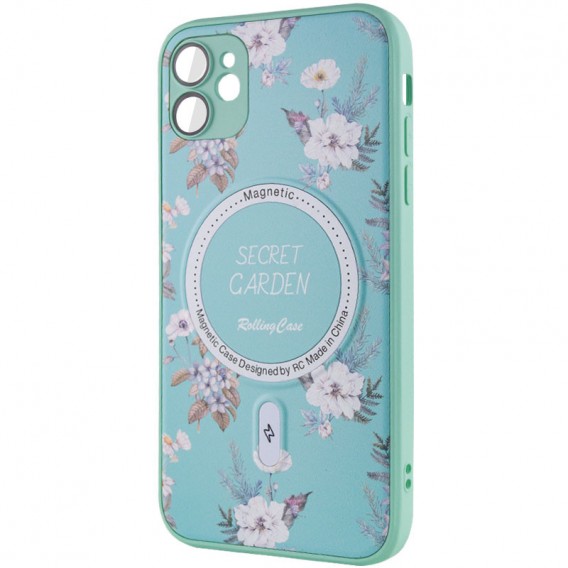 TPU+PC чохол Secret Garden with MagSafe для Apple iPhone 12 (6.1"), Mint