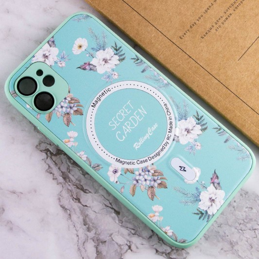 TPU+PC чехол Secret Garden with MagSafe для Apple iPhone 12 (6.1") Mint - изображение 3