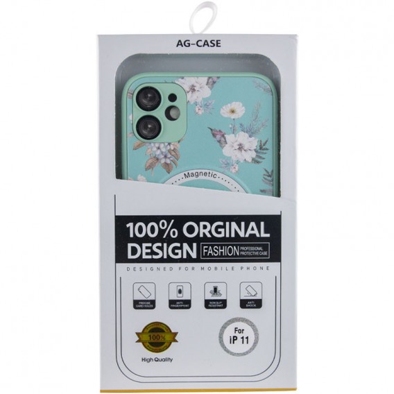 TPU+PC чохол Secret Garden with MagSafe для Apple iPhone 12 (6.1"), Mint
