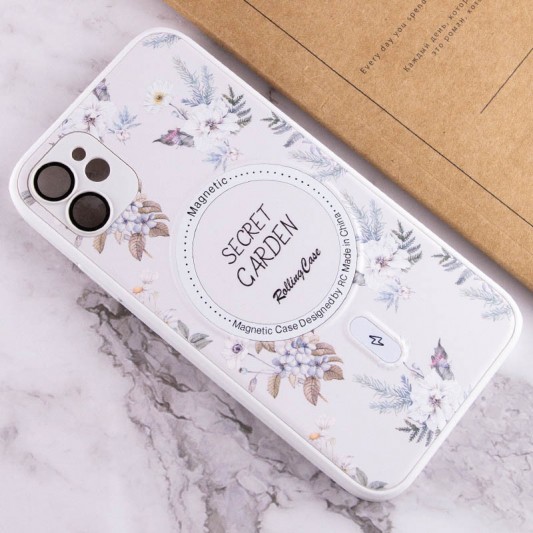 TPU+PC чохол Secret Garden with MagSafe для Apple iPhone 12 (6.1") White - зображення 3 