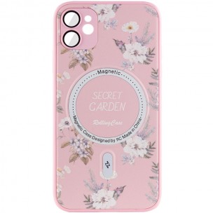 TPU+PC чохол Secret Garden with MagSafe для Apple iPhone 12 (6.1") Pink