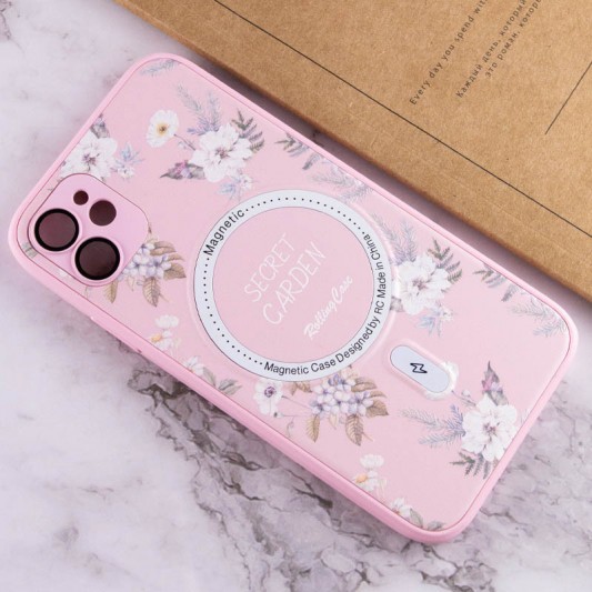 TPU+PC чохол Secret Garden with MagSafe для Apple iPhone 12 (6.1") Pink - зображення 3 