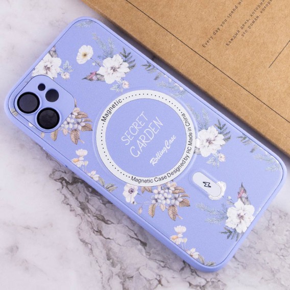 TPU+PC чохол Secret Garden with MagSafe для Apple iPhone 12 (6.1"), Lilac