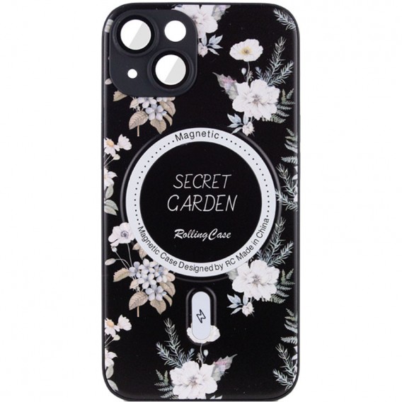 TPU+PC чохол Secret Garden with MagSafe для Apple iPhone 15 (6.1"), Black