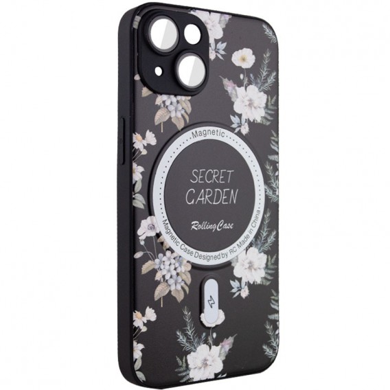 TPU+PC чохол Secret Garden with MagSafe для Apple iPhone 15 (6.1"), Black
